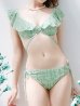 画像39: 【ビキニ】【水着】肩フリルツイード柄ビキニ 2点セット[YMT]