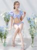 画像4: 【即日発送！】【ビキニ】【水着】ギンガムチェックパフスリビキニ 2点セット[YMT]