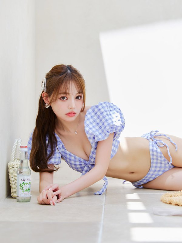 画像18: 【即日発送！】【ビキニ】【水着】ギンガムチェックパフスリビキニ 2点セット[YMT]