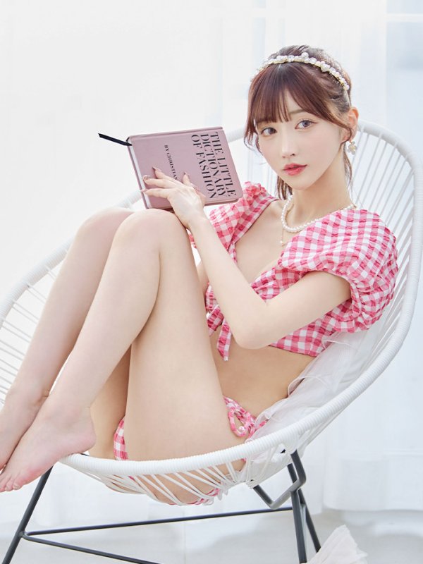 画像31: 【即日発送！】【ビキニ】【水着】ギンガムチェックパフスリビキニ 2点セット[YMT]