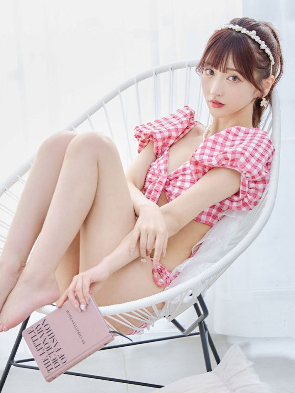 画像25: 【即日発送！】【ビキニ】【水着】ギンガムチェックパフスリビキニ 2点セット[YMT]