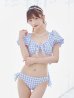 画像25: 【即日発送！】【ビキニ】【水着】ギンガムチェックパフスリビキニ 2点セット[YMT]