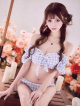 【即日発送！】【ビキニ】【水着】ギンガムチェックパフスリビキニ 2点セット[YMT]