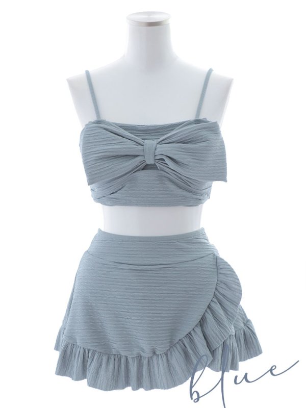 画像30: 【即日発送！】【ビキニ】【水着】ワッフル生地ビッグリボンビキニ 4点セット[YMT]