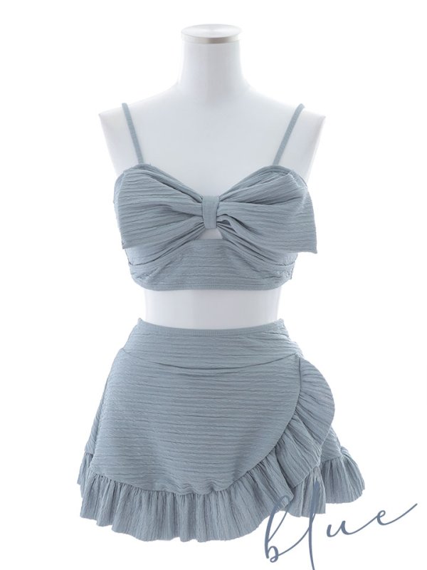 画像32: 【即日発送！】【ビキニ】【水着】ワッフル生地ビッグリボンビキニ 4点セット[YMT]