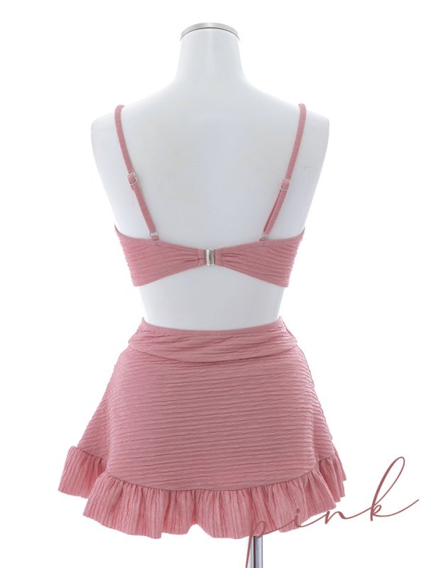 画像29: 【即日発送！】【ビキニ】【水着】ワッフル生地ビッグリボンビキニ 4点セット[YMT]