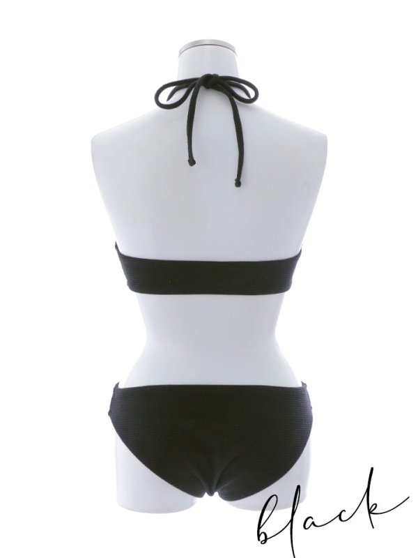 画像45: 【即日発送】【ビキニ】【水着】ホルターネックリブシンプルビキニ 2点セット[YMT]