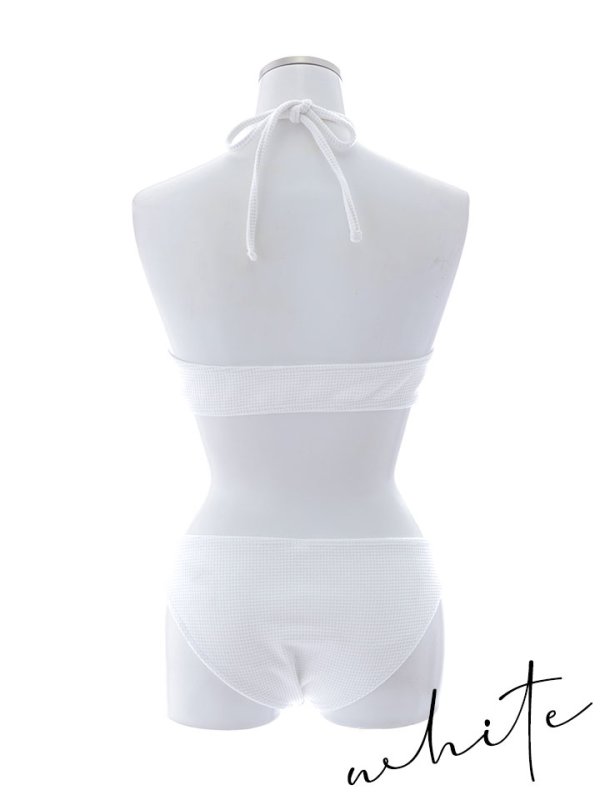 画像49: 【即日発送】【ビキニ】【水着】ホルターネックリブシンプルビキニ 2点セット[YMT]