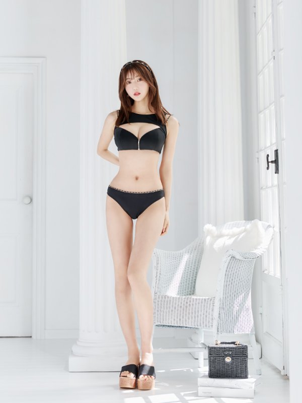 画像8: 【即日発送】【ビキニ】【水着】バストオープン＆ジップチェーンビキニ 2点セット[YMT]