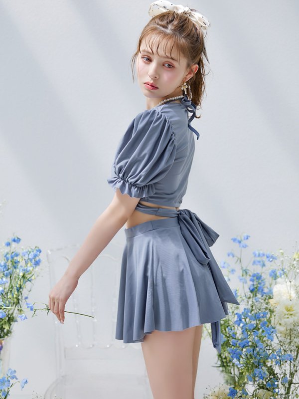 画像6: 【即日発送】【ビキニ】【水着】羽織＆スカート付き4WAYビキニ 4点セット[YMT]