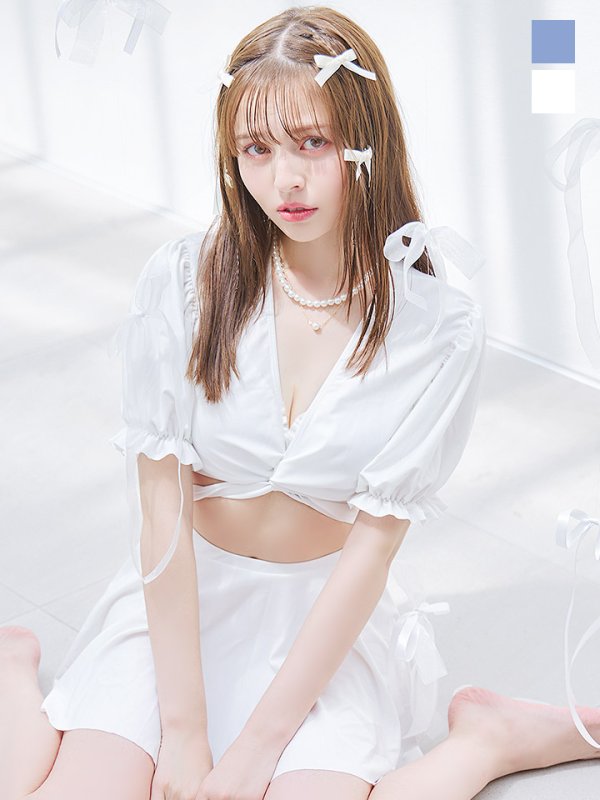 画像1: 【ビキニ】【水着】羽織＆スカート付き4WAYビキニ 4点セット【一部予約 / 7月上旬発送予定】[YMT]