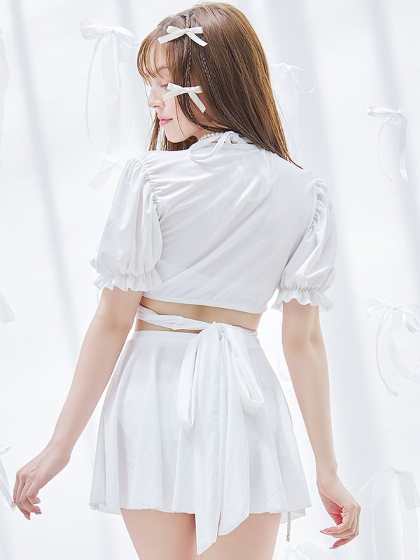 画像43: 【即日発送】【ビキニ】【水着】羽織＆スカート付き4WAYビキニ 4点セット[YMT]