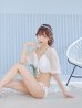 画像13: 【即日発送！】【ビキニ】【水着】ドットチュール袖バストフリルビキニ 3点セット[YMT]
