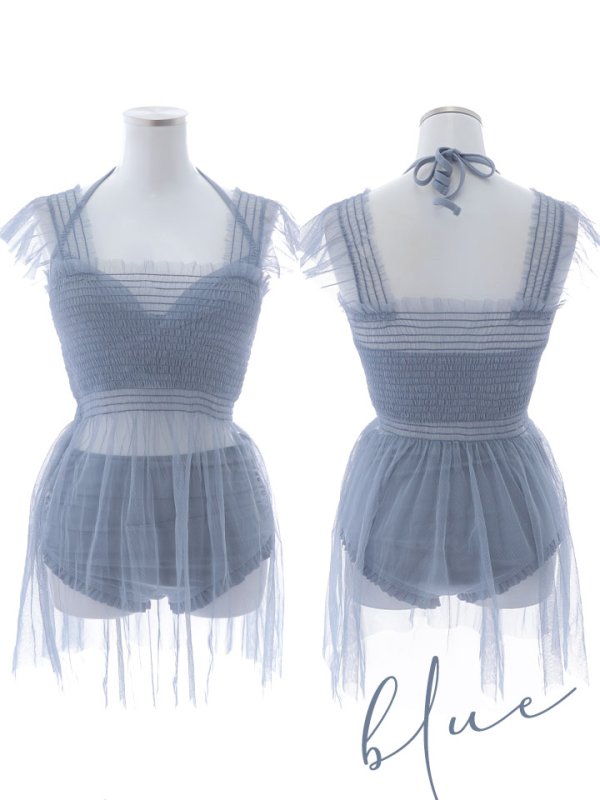 画像49: 【即日発送】【ビキニ】【水着】シアーチュニック付きハイウエストビキニ 3点セット[YMT]