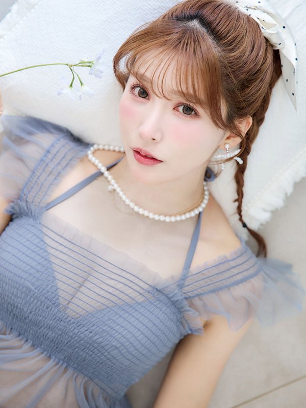 画像15: 【即日発送】【ビキニ】【水着】シアーチュニック付きハイウエストビキニ 3点セット[YMT]