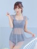 画像17: 【予約商品/7月上旬発送予定】【ビキニ】【水着】シアーチュニック付きハイウエストビキニ 3点セット[YMT]