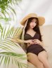 画像34: 【予約商品/7月上旬発送予定】【ビキニ】【水着】シアーチュニック付きハイウエストビキニ 3点セット[YMT]