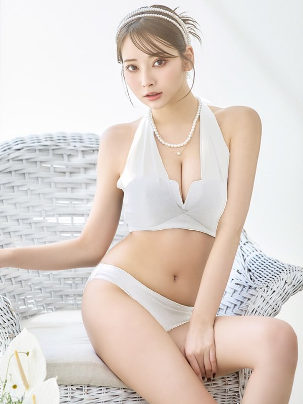 画像1: 【予約商品/7月上旬発送予定】【ビキニ】【水着】シアーホルターネックスカート付きビキニ 3点セット[YMT]