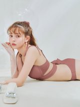 【ノベルティ対象】【予約 / 6月中旬発送予定】【ビキニ】【水着】バッククロスリボンワンカラービキニ 2点セット [YMT]