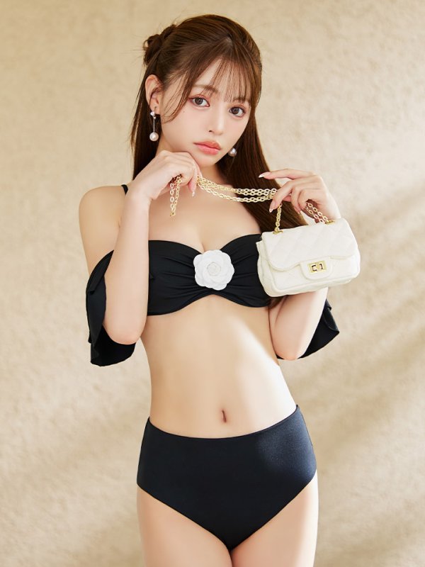 画像7: 【即日発送】【ビキニ】【水着】カメリアフラワービキニ 2点セット [YMT]