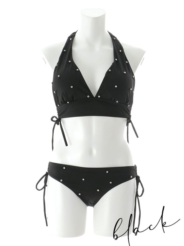 画像20: 【即日発送】【ビキニ】【水着】ホルターネックビジュービキニ 2点セット [YMT]