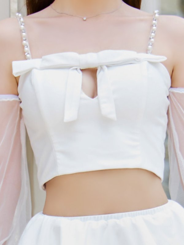 画像22: 【即日発送】【ビキニ】【水着】フリルティアードチュールリボンビキニ 3点セット[YMT]