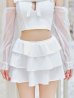 画像23: 【ビキニ】【水着】フリルティアードチュールリボンビキニ 3点セット[YMT]