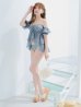 画像22: 【予約 / 6月下旬発送予定】【ビキニ】【水着】 フリルシフォン×オフショルダー ビキニ 2点セット[YMT]