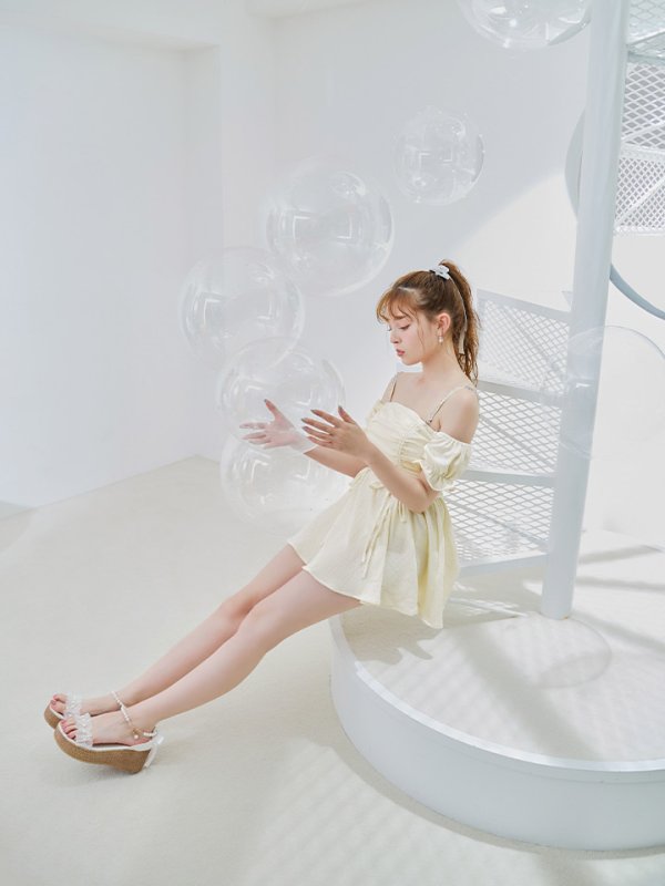 画像16: 【即日発送】【ビキニ】【水着】ビジューオフショルダーワンピースビキニ2点セット [YMT]