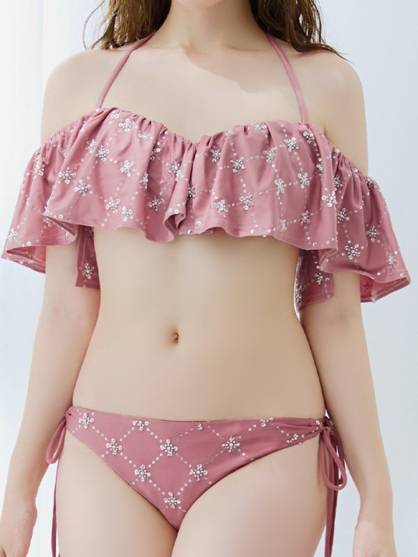 画像26: 【即日発送】【ビキニ】【水着】ビジューオフショルダーフリルビキニ 2点セット[YMT]M266dz