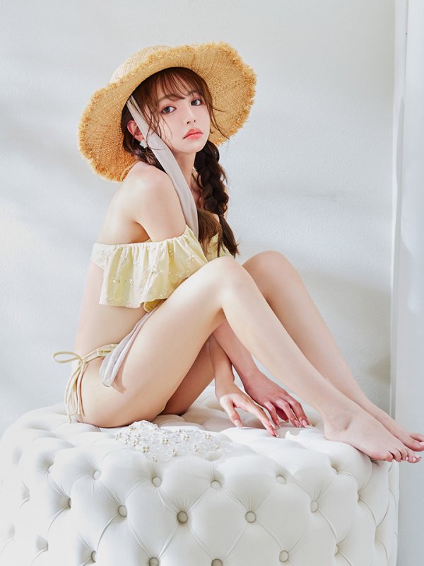 画像19: 【即日発送】【ビキニ】【水着】ビジューオフショルダーフリルビキニ 2点セット[YMT]M266dz