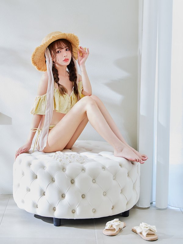 画像9: 【即日発送】【ビキニ】【水着】ビジューオフショルダーフリルビキニ 2点セット[YMT]M266dz