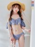 画像2: 【予約 / 6月下旬発送予定】【ビキニ】【水着】ビジューオフショルダーフリルビキニ 2点セット[YMT]M266dz (2)