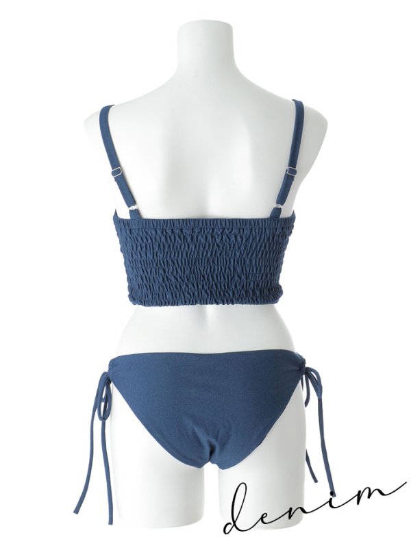 画像22: 【即日発送】【ビキニ】【水着】ビスチェ風ベルトデニムビキニ 2点セット [YMT]