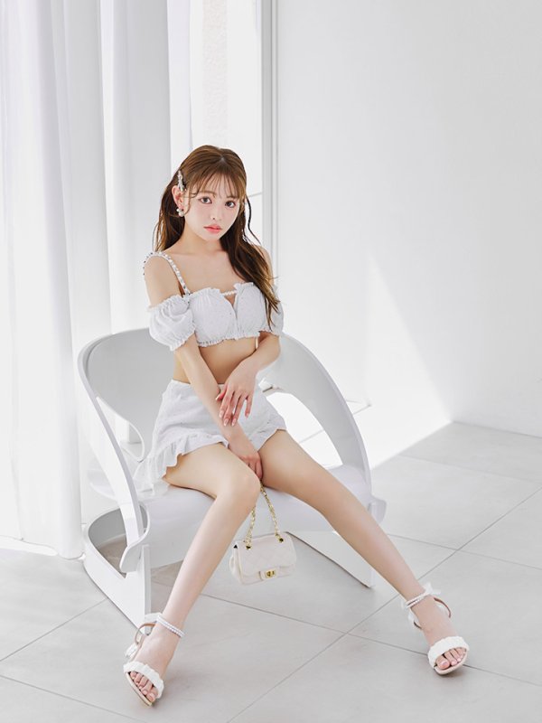 画像26: 【即日発送】【ビキニ】【水着】オフショルフレアスカートビキニ  2点セット[YMT]M274