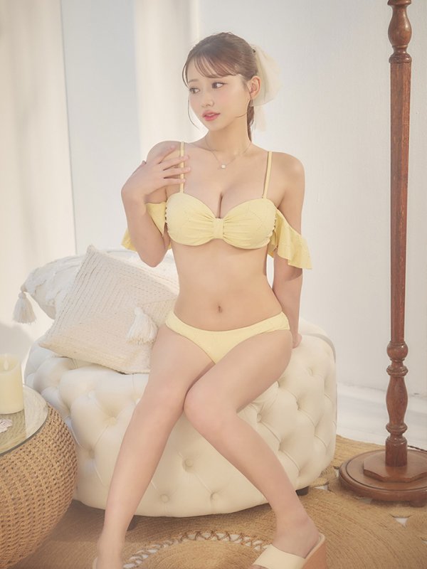 画像3: 【即日発送】【ビキニ】【水着】ビジューオフショルダーフリルビキニ 2点セット[YMT]M275dzc