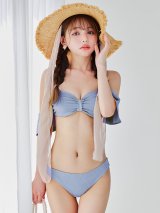 【予約 / 6月下旬発送予定】【ビキニ】【水着】ビジューリボンフリルスリーブビキニ 2点セット[YMT]M275dzc