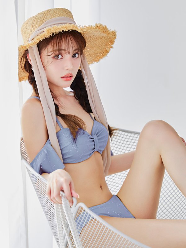 画像2: 【予約 / 6月下旬発送予定】【ビキニ】【水着】ビジューリボンフリルスリーブビキニ 2点セット[YMT]M275dzc