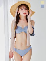 【予約 / 6月下旬発送予定】【ビキニ】【水着】ビジューリボンフリルスリーブビキニ 2点セット[YMT]M275dzc