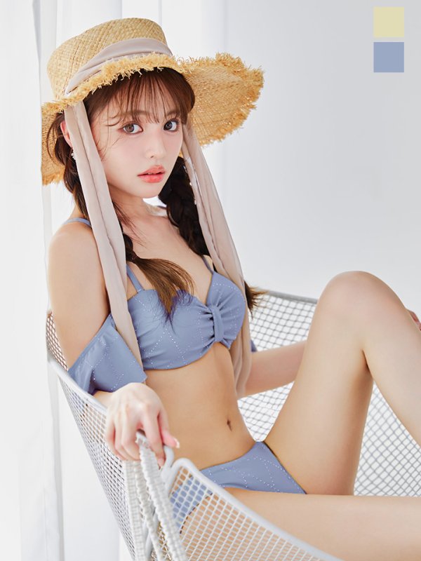 画像2: 【予約 / 7月上旬発送予定】【ビキニ】【水着】ビジューリボンフリルスリーブビキニ 2点セット[YMT]M275dzc