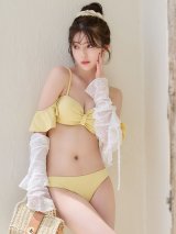 【即日発送】【ビキニ】【水着】ビジューオフショルダーフリルビキニ 2点セット[FB01]M275dzc