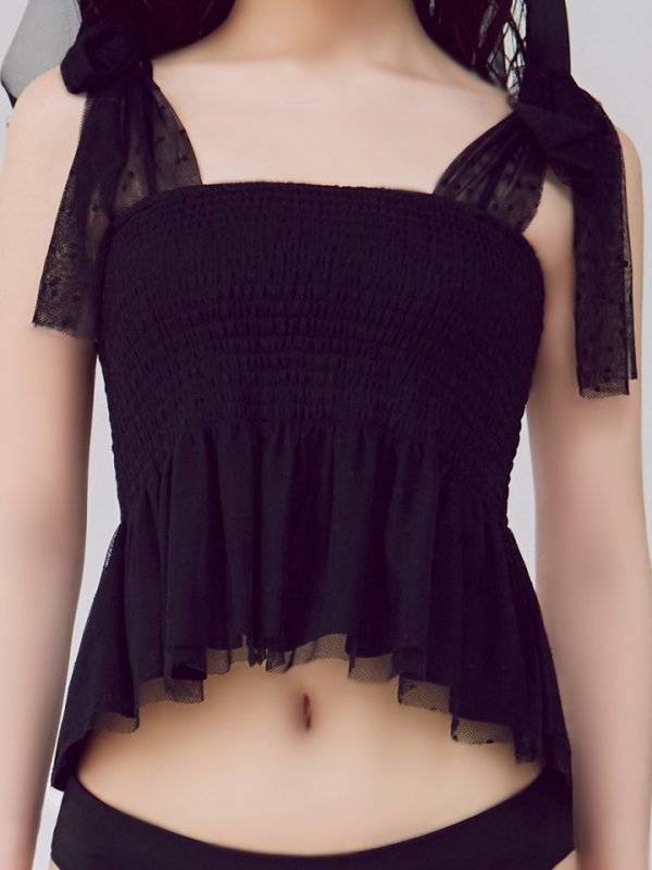 画像17: 【即日発送】【ビキニ】【水着】ドットチュールペプラムフリルビキニ 2点セット [YMT]