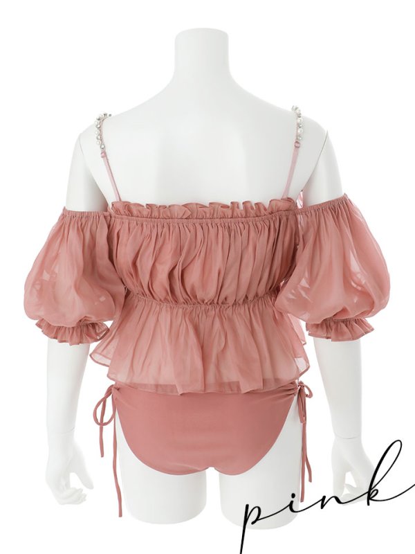 画像43: 【ビキニ】【水着】 パフスリーブフリルビキニ  2点セット[FB01]【一部予約 / 6月下旬発送予定】