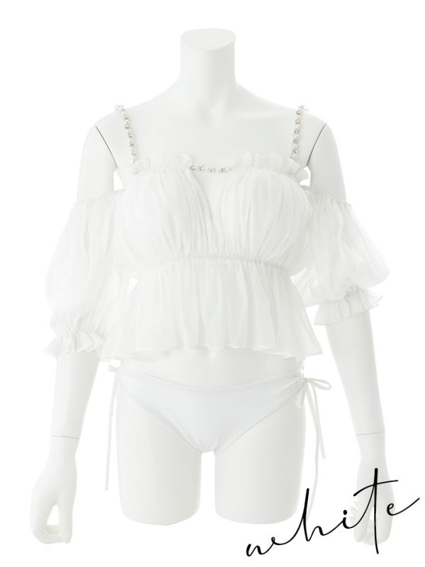 画像44: 【ビキニ】【水着】 パフスリーブフリルビキニ  2点セット[FB01]【一部予約 / 6月下旬発送予定】