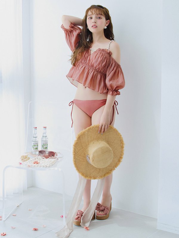 画像28: 【ビキニ】【水着】 パフスリーブフリルビキニ  2点セット[FB01]【一部予約 / 6月下旬発送予定】