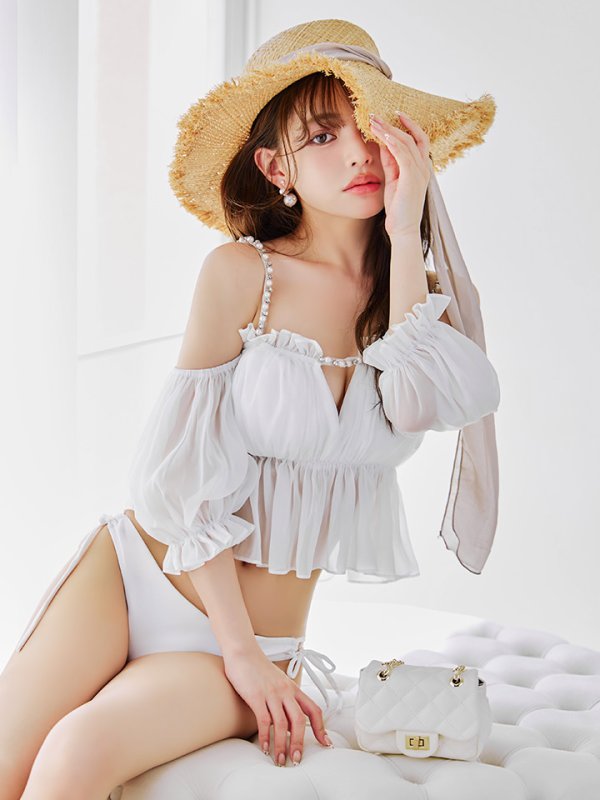 画像19: 【ビキニ】【水着】 パフスリーブフリルビキニ  2点セット[FB01]【一部予約 / 6月下旬発送予定】