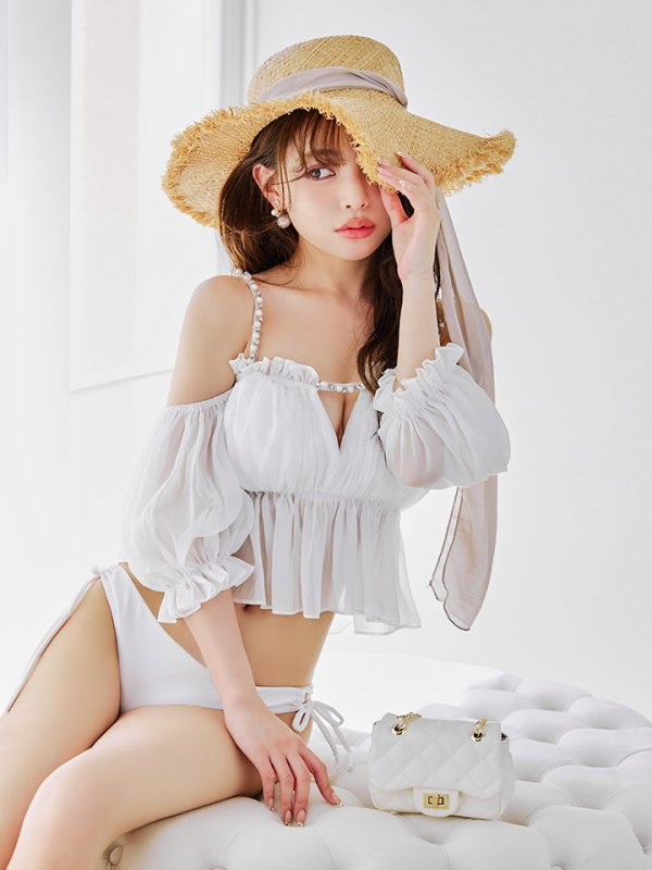 画像20: 【ビキニ】【水着】 パフスリーブフリルビキニ  2点セット[FB01]【一部予約 / 6月下旬発送予定】