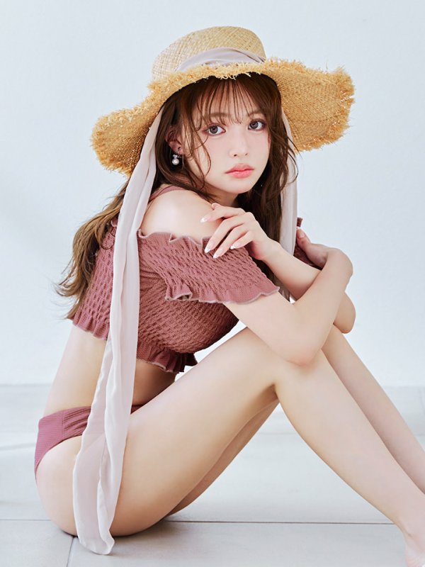 画像18: 【即日発送】【ビキニ】【水着】シャーリングオフショルビキニ  2点セット [YMT]