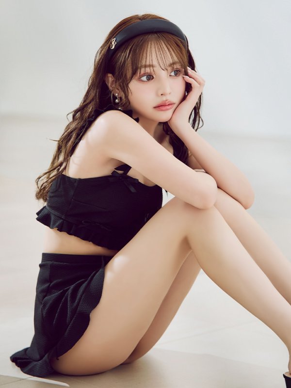 画像13: 【即日発送】【ビキニ】【水着】立体リボンフリルスカートビキニ  3点セット [YMT]