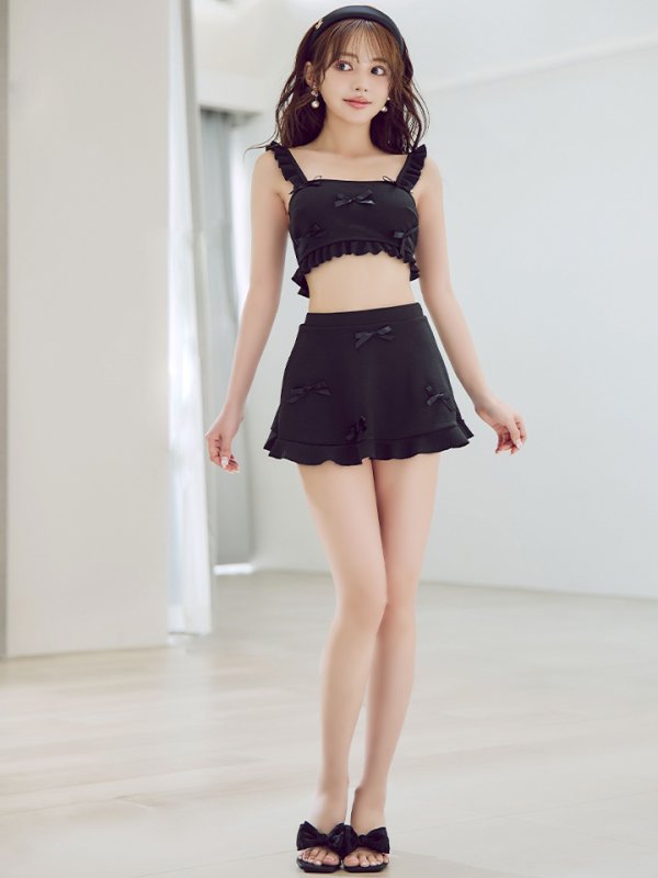 画像4: 【即日発送】【ビキニ】【水着】立体リボンフリルスカートビキニ  3点セット [YMT]